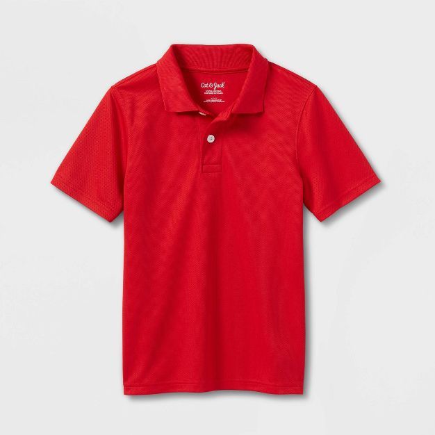 Kids' Short Sleeve Performance Uniform Polo Shirt - Cat & Jack™ Red | Target