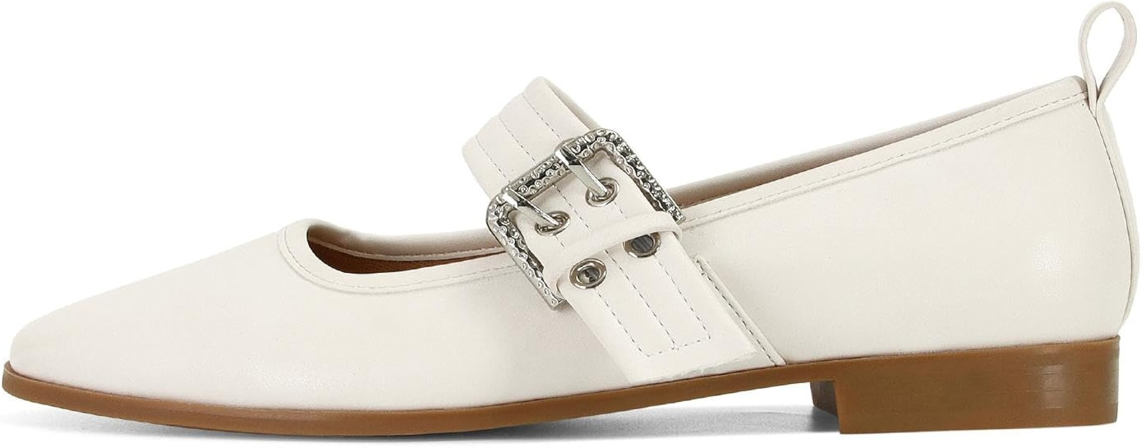 Dsevht Mary Janes Flats for Women Fashion Square Toe Flat Low Heel Easy Buckle Strap Flats Shoes | Amazon (US)