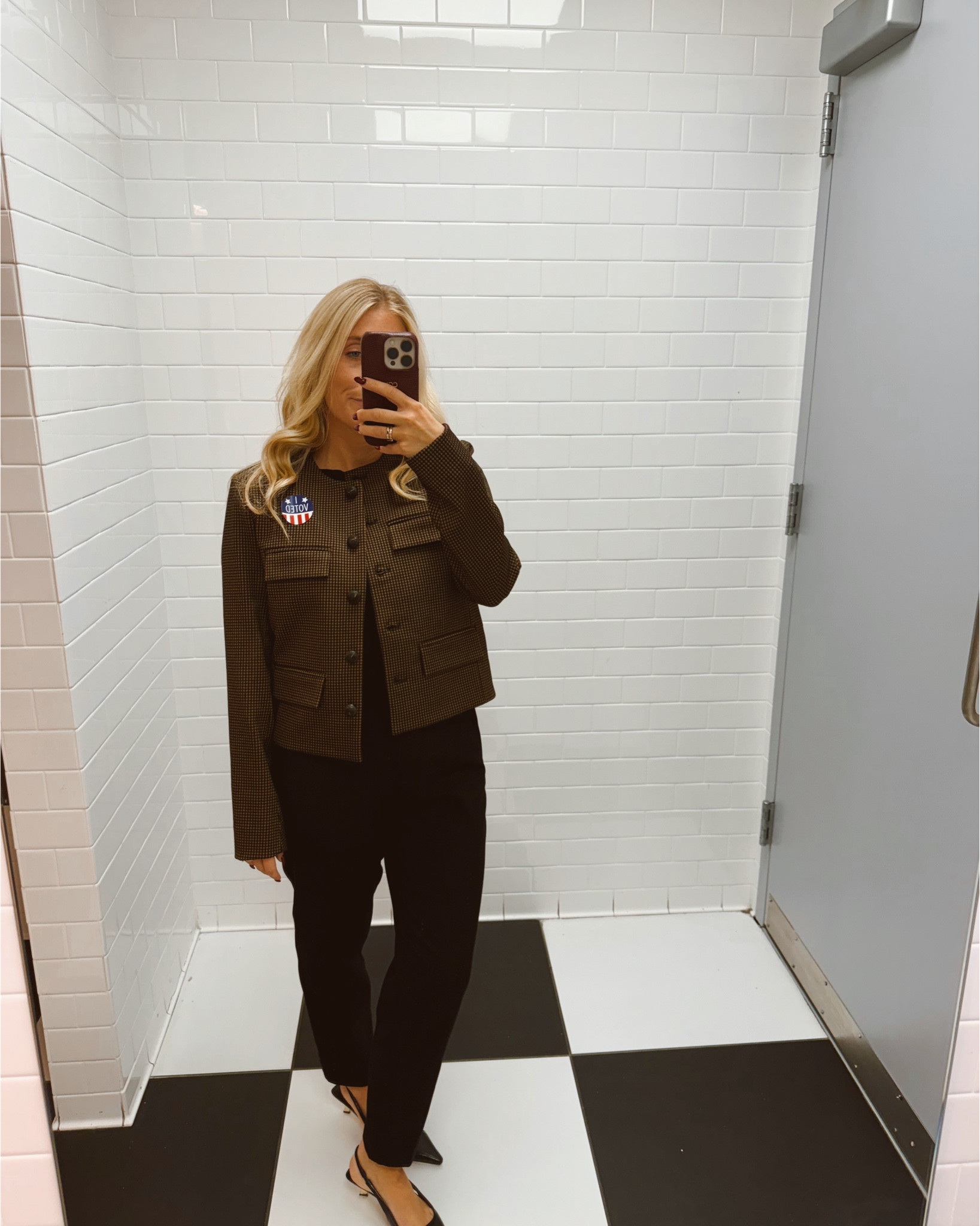 From the voting polls to the office. A monochromatic base with a touch of color added to the base. Shoes, top and pants under $100!

#LTKFindsUnder100 #LTKStyleTip #LTKWorkwear