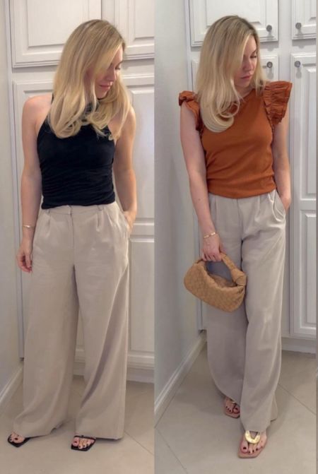 Pleated pants 

Summer outfit 
Summer 
Vacation outfit
Vacation 
Date night outfit
#Itkseasonal
#Itkover40
#Itku

#LTKItBag #LTKFindsUnder100 #LTKShoeCrush