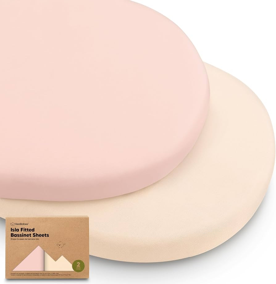 2-Pack Baby Bassinet Sheets Girl, Boy, 33x17 Bedside Sheets (Cameo) | Amazon (US)