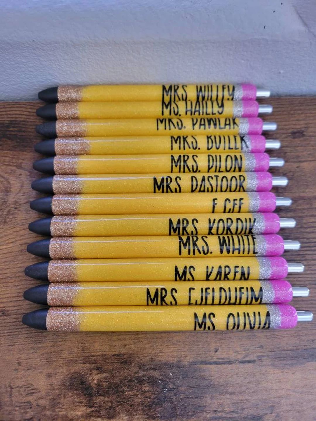 Teacher Pencil Glitter Pen, Pencil Pens, Custom Teacher Gift, Teacher Pen, Gifts for her | Etsy (US)