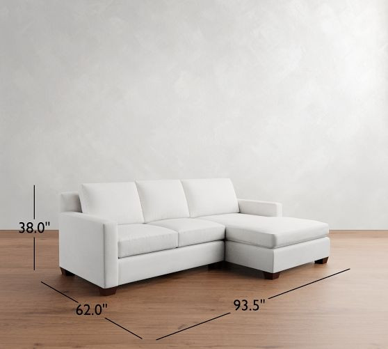 York Square Arm Chaise Sectional (84"&ndash;114") | Pottery Barn (US)