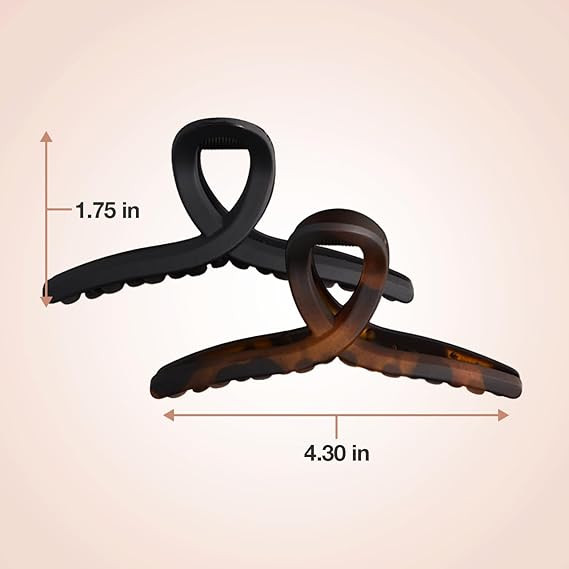 Kitsch Large Hair Clips for Women - Fashionable Loop Hair Claw Clips | Matte Plastic, Easy-Grip |... | Amazon (US)