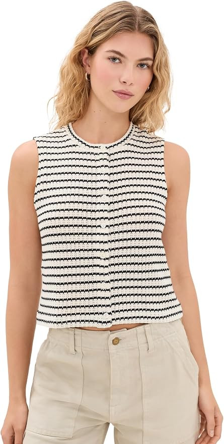 Madewell Women's Textured-Knit Button-Front Shell Top | Amazon (US)