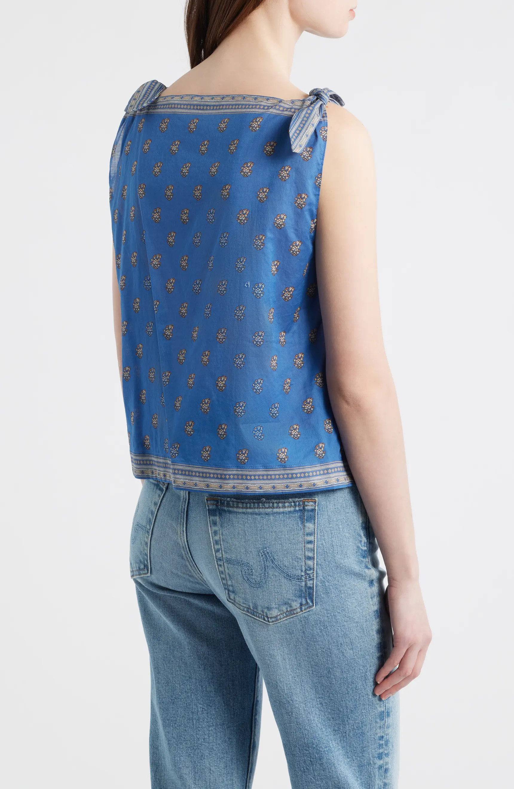 Amalia Print Tie Shoulder Sleeveless Top | Nordstrom