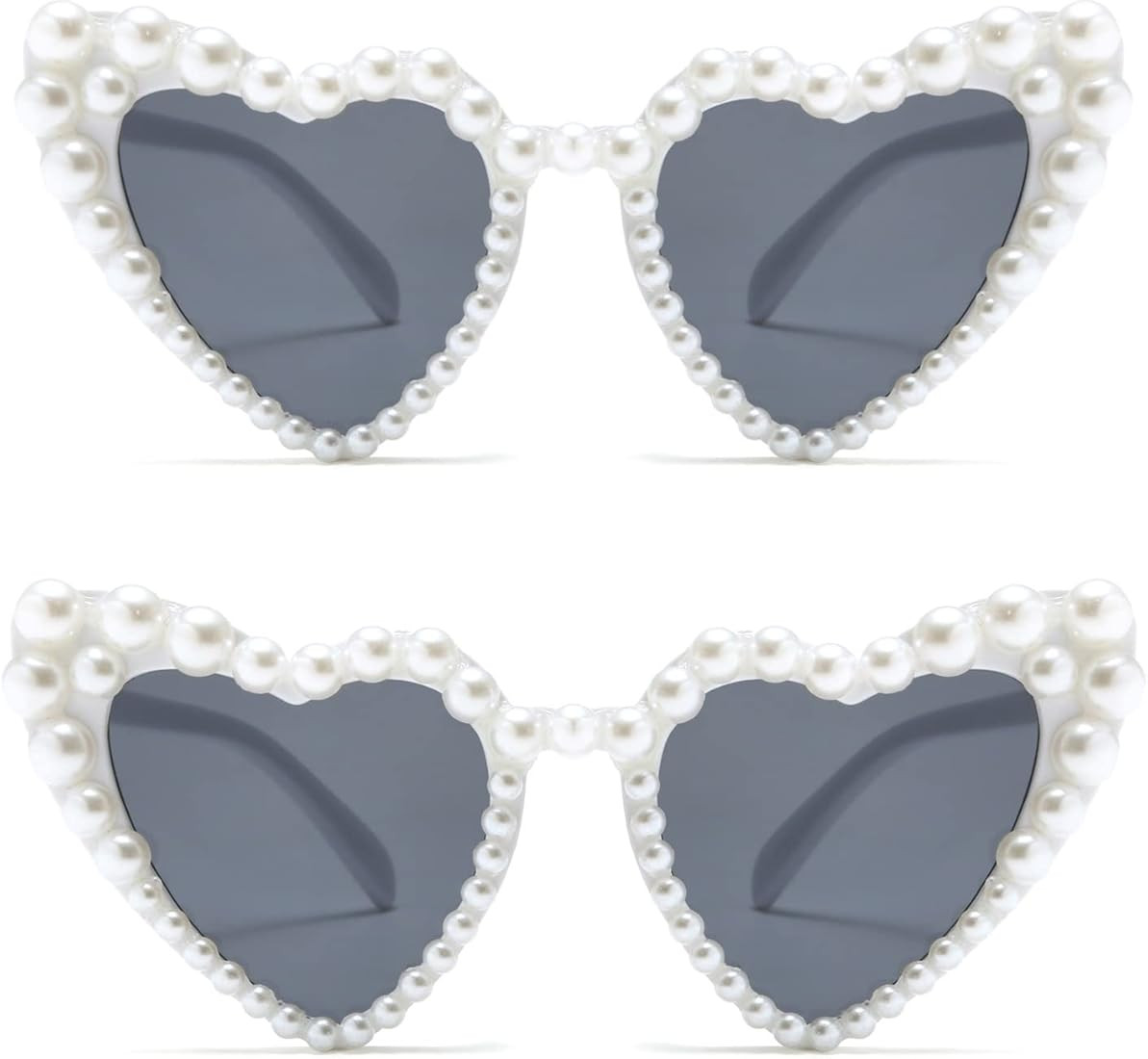 Long Keeper Heart Shaped Pearl Sunglasses for Women Love Heart Sunglasses Vintage Fashoin Cat Eye... | Amazon (UK)