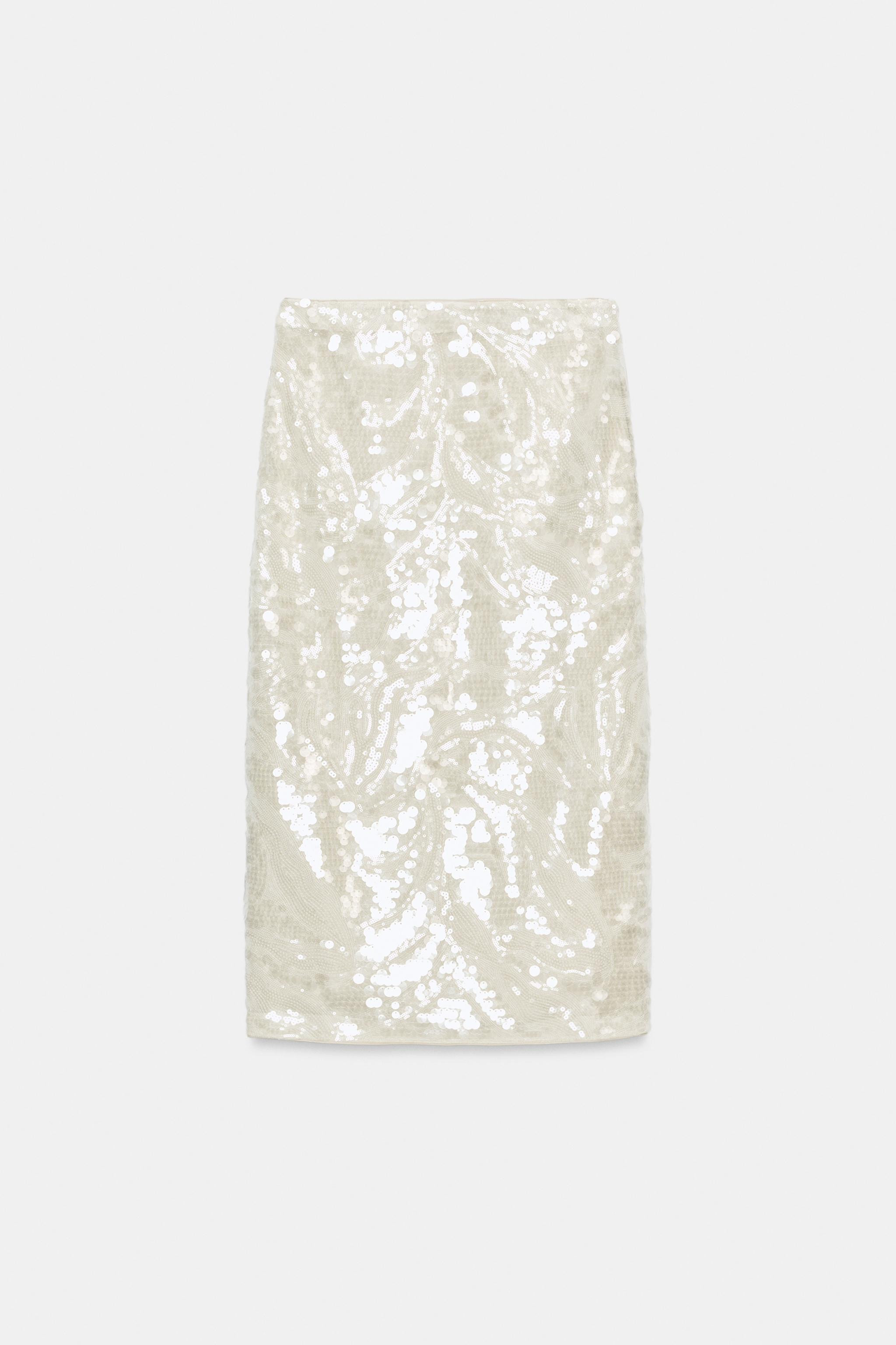 ZW COLLECTION SEQUIN MIDI SKIRT | Zara US