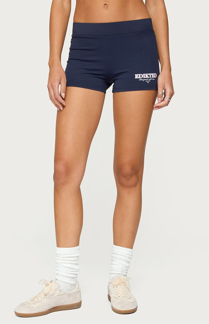 Edikted Women's With Love Biker Shorts in Navy - Size XL | PacSun