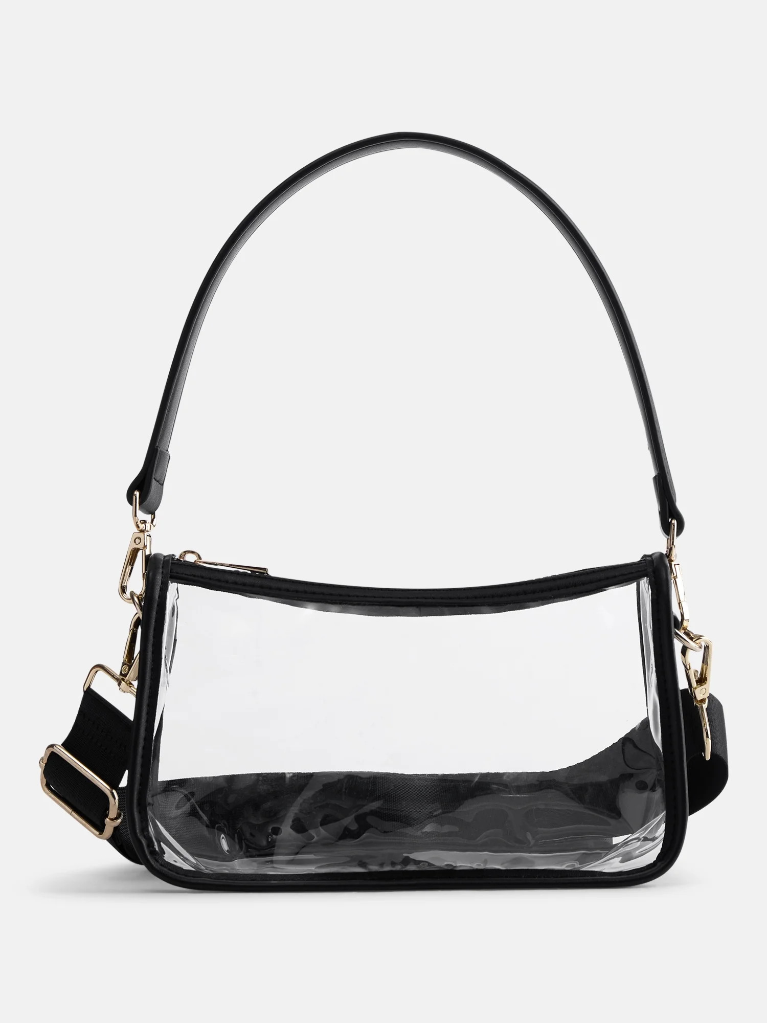 No Boundaries Women's Game Day Clear Mini Shoulder Bag, Black | Walmart (US)