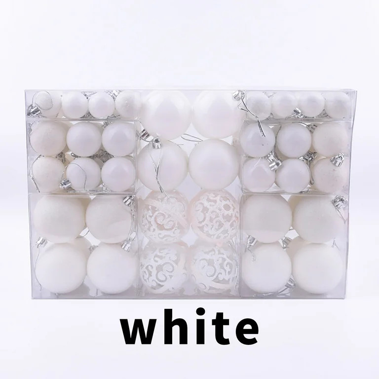 Wioihee 100Pc Christmas Ball Ornaments Shatterproof Balls for Christmas Tree Decoration White One... | Walmart (US)