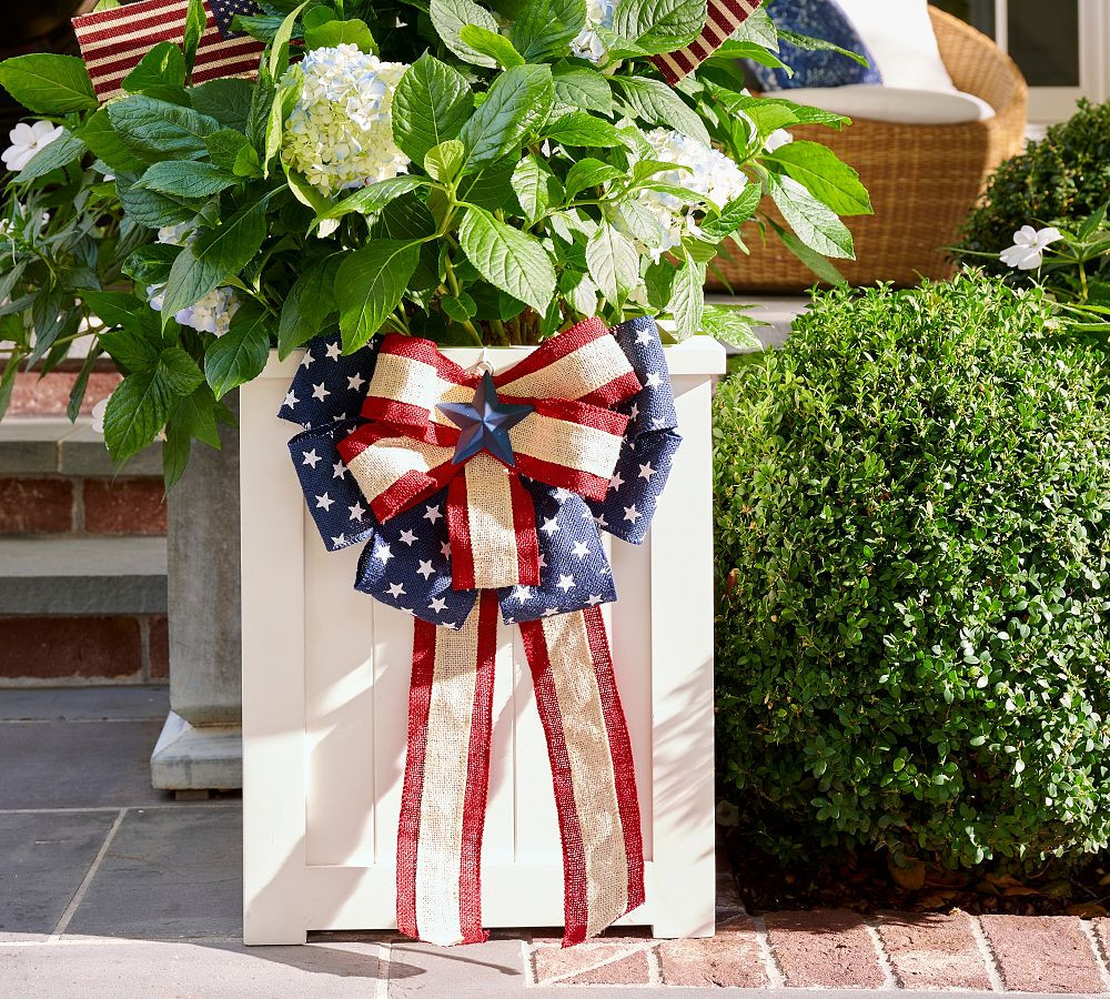 Liberty Outdoor Burlap Bow | Pottery Barn (US)