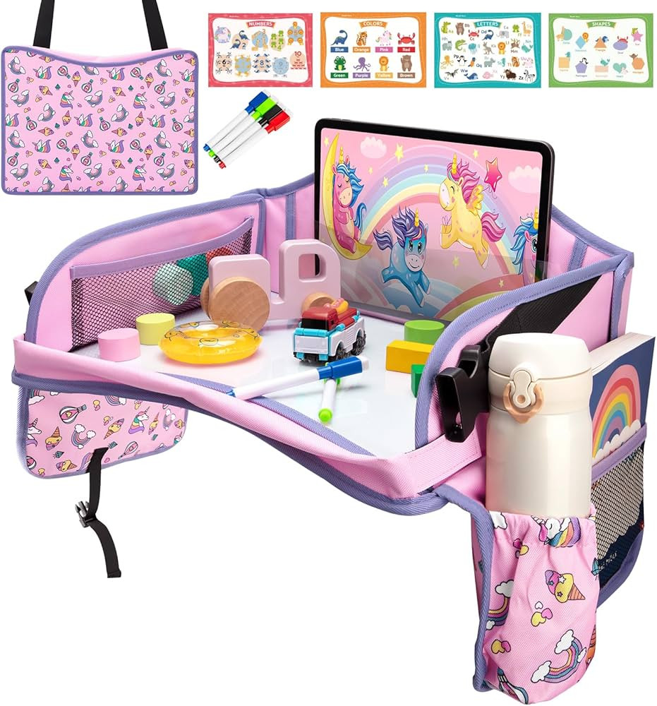 Blissful Diary Travel Tray for Kids Car Seat, Toddler Road Trip Essentials with Drawing Kit, Cars... | Amazon (US)