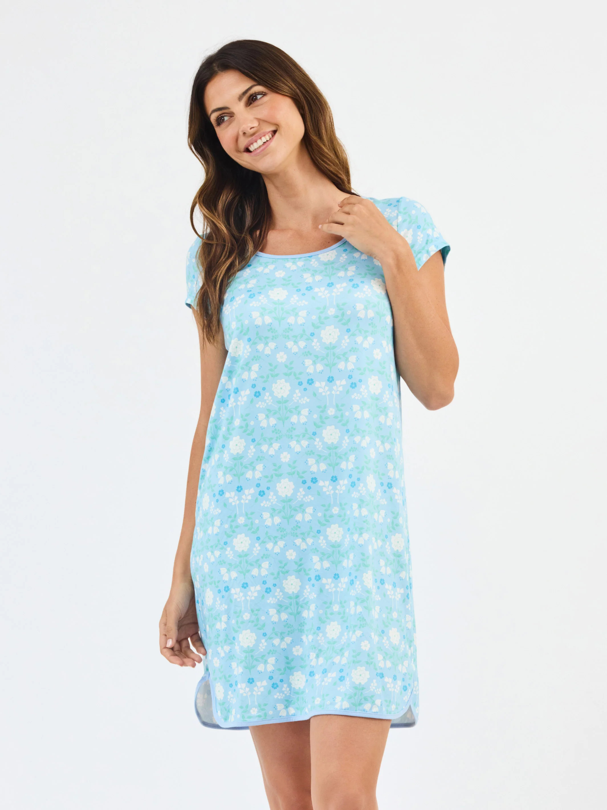 Women's Melody Nightshirt | Quiet Blossom Blue | Mary Square
