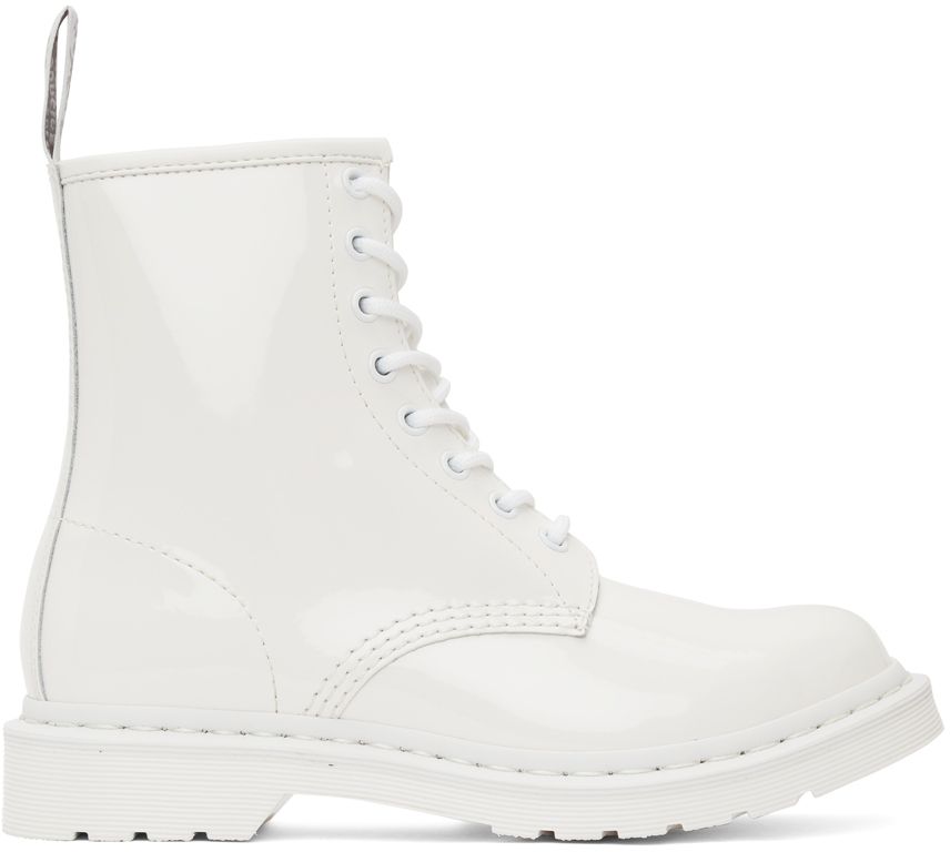 White Patent 1460 Mono Boots | SSENSE