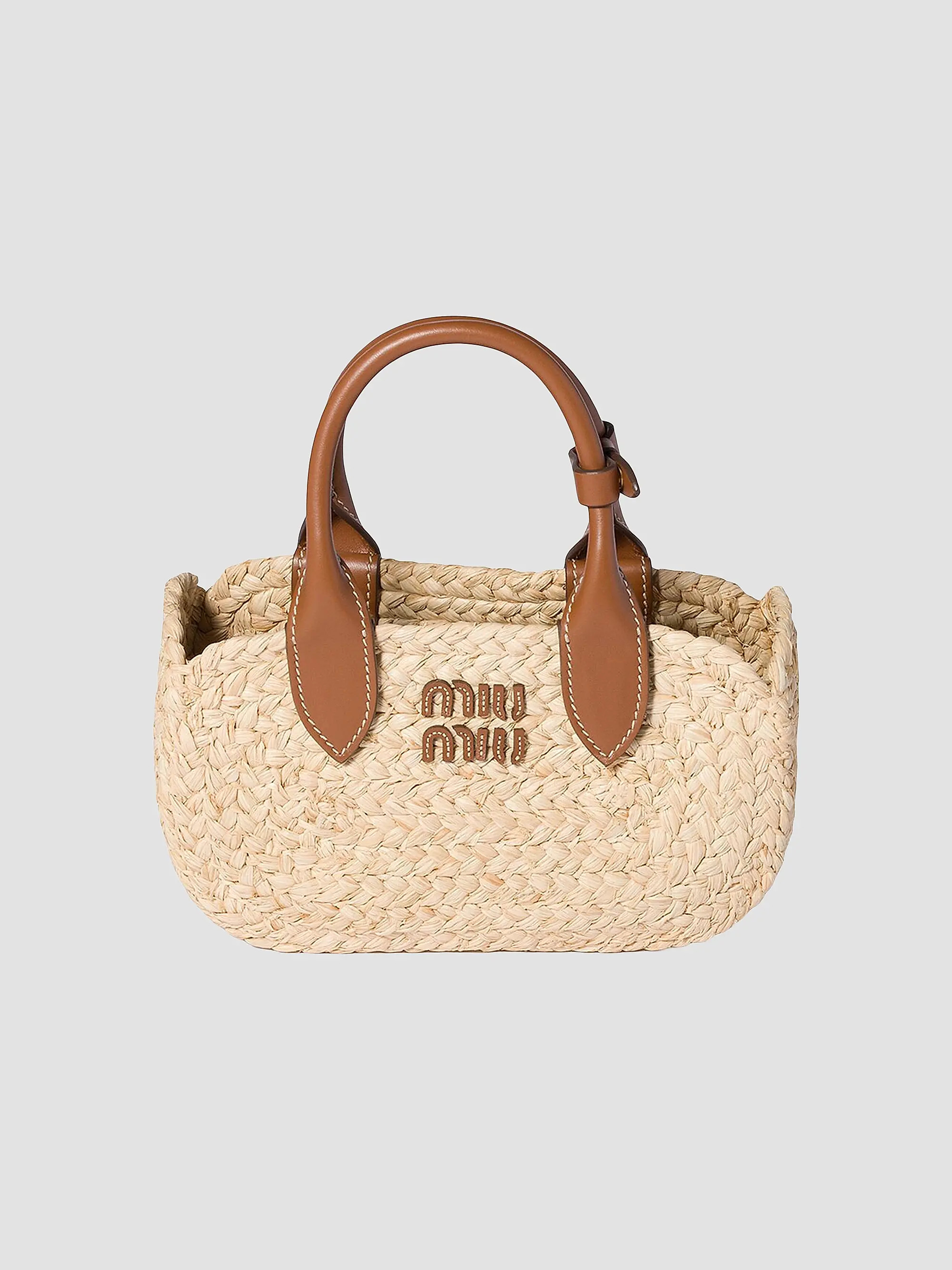 Miu Miu Raffia Top Handle Bag | Saks Fifth Avenue | Saks Fifth Avenue