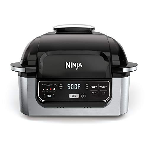 Ninja AG301 Foodi 5-in-1 Indoor Grill with Air Fry, Roast, Bake & Dehydrate, Black/Silver | Amazon (US)