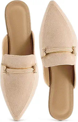Alicegana Mules for Women Dressy Flats: Comfortable Closed Toe Buckle Shoes | Slip On Business Ca... | Amazon (US)