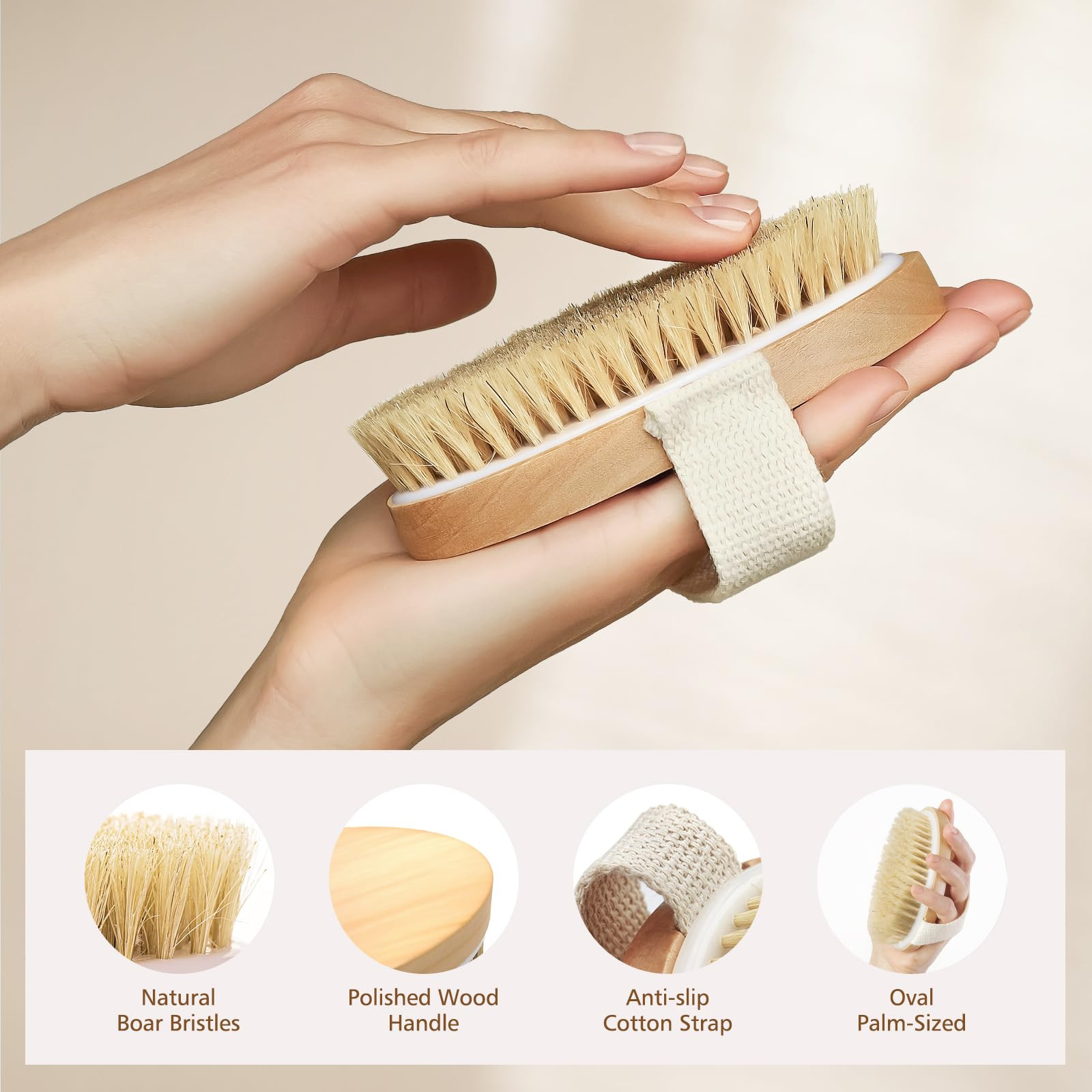 POPCHOSE Dry Brushing Body Brush, Natural Bristle Dry Skin Exfoliating Brush Body Scrub for Flawl... | Amazon (US)