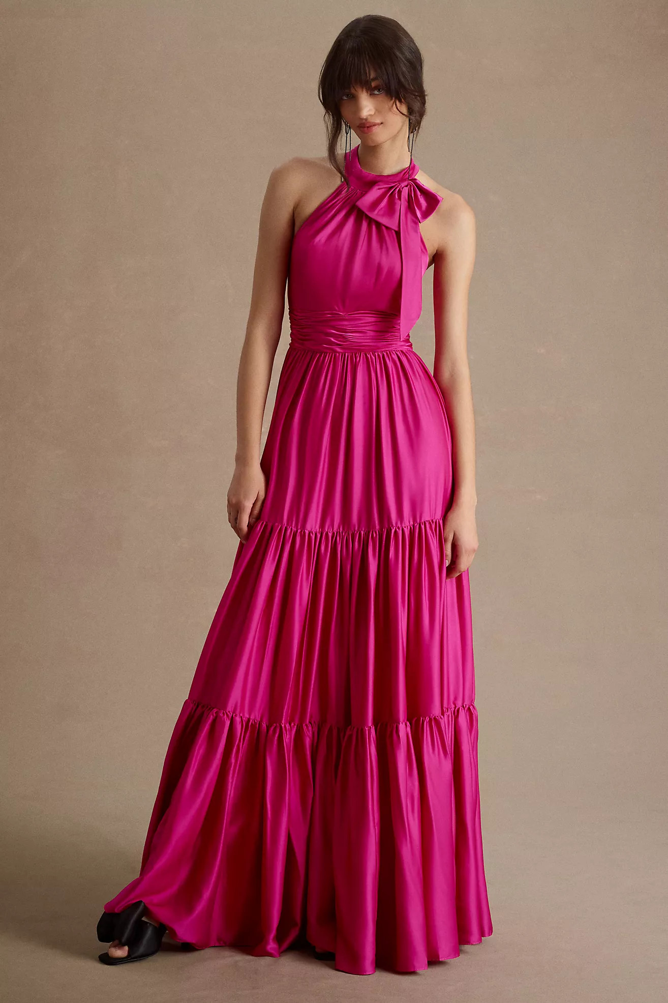 Mac Duggal Tiered Ruffle Halter Gown | Anthropologie (US)