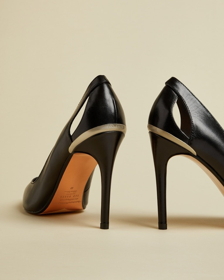 Leather cut out heeled court shoes | Ted Baker (US)