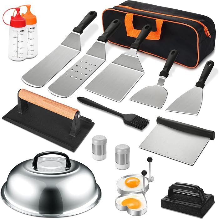 18PCS Griddle Accessories Kit, Flat Top Grill Accessories Set for Blackstone and Camp Chef, Grill... | Amazon (US)