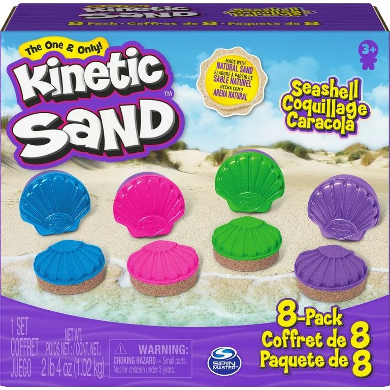 Kinetic Sand, Seashell Containers 8-Pack, for Kids Ages 3 and up | Walmart (US)