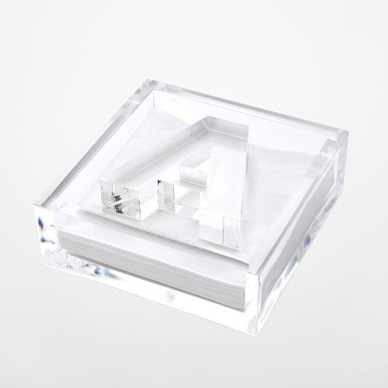 Acrylic Initial Cocktail Napkin Holder | Mark and Graham