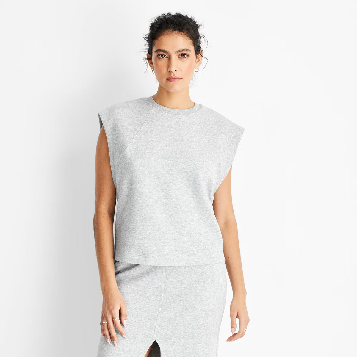 Women's Fleece Muscle Tank Top - Future Collective Heather Gray M | Target