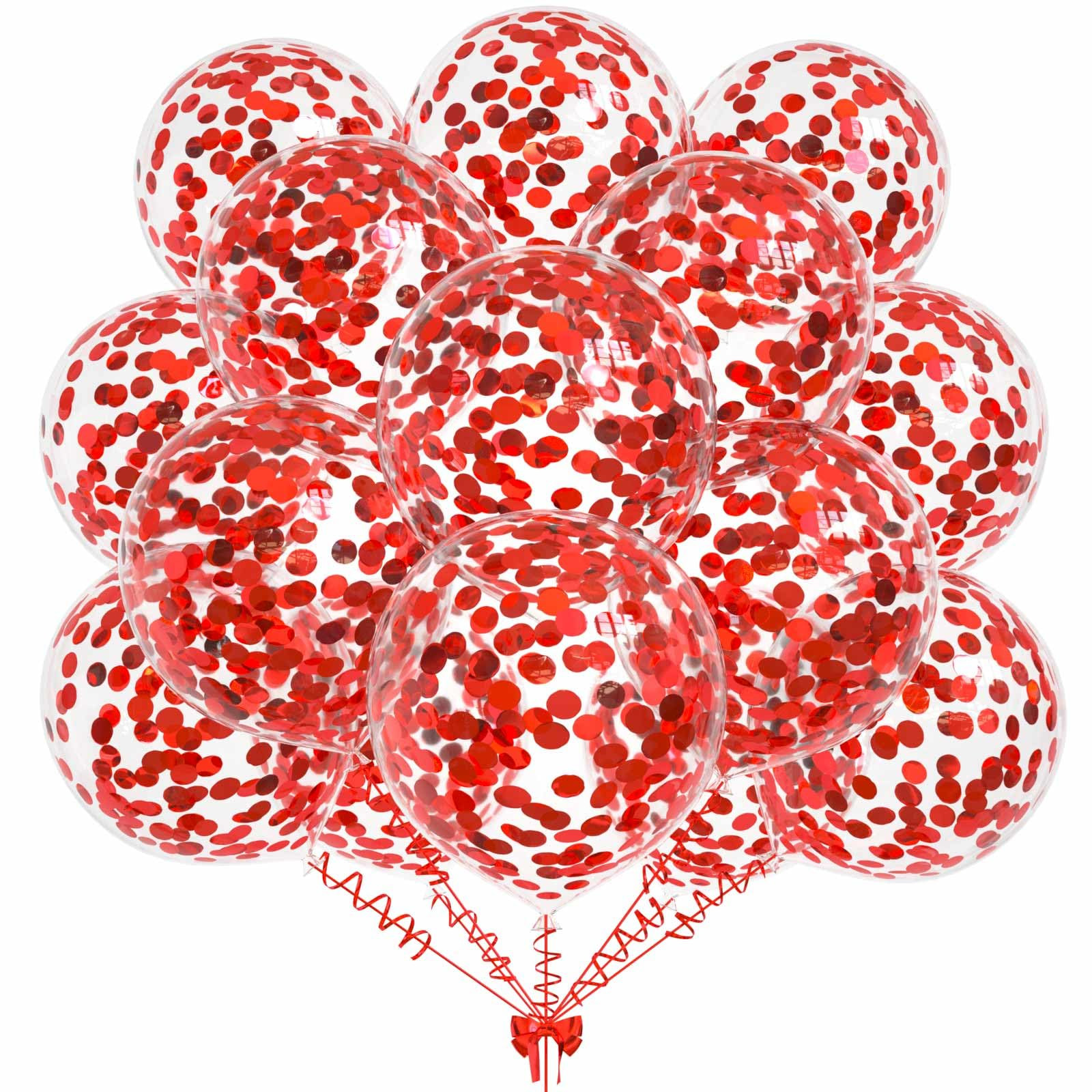 50pcs Red Foil Confetti Balloons,12 inch Latex Balloon with Red Confetti Inside for Birthday Fami... | Amazon (US)