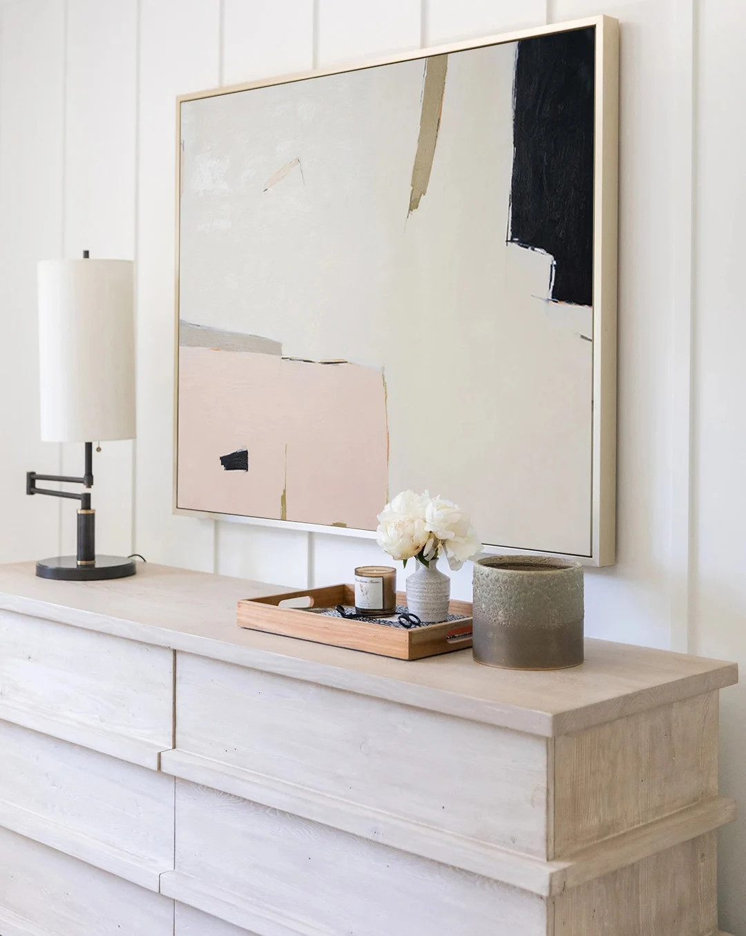 Original Abstract Canvas Wall Art, Large Abstract Painting on Canvas, Modern Pink and Grey Minima... | Etsy (US)