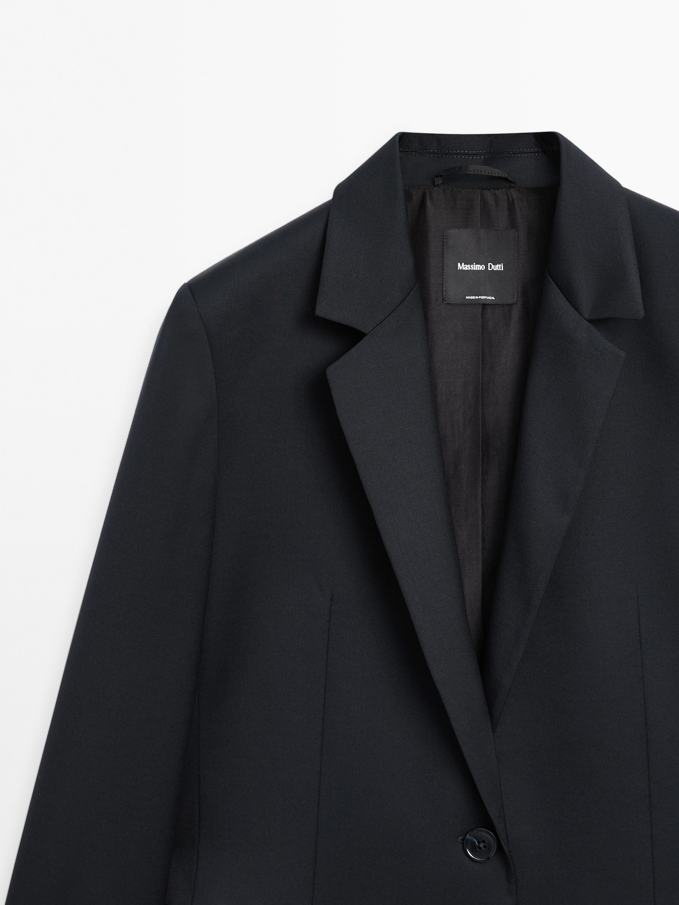 100% extra fine two-button blazer | Massimo Dutti UK