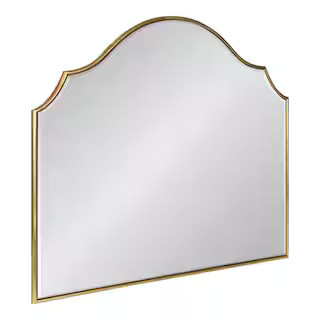 Kate and Laurel Leanna 27.5 in. H x 31.5 in. W Glam Arch Framed Gold Wall Mirror 220510 - The Hom... | The Home Depot
