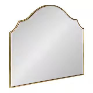 Kate and Laurel Leanna 27.5 in. H x 31.5 in. W Glam Arch Framed Gold Wall Mirror | The Home Depot