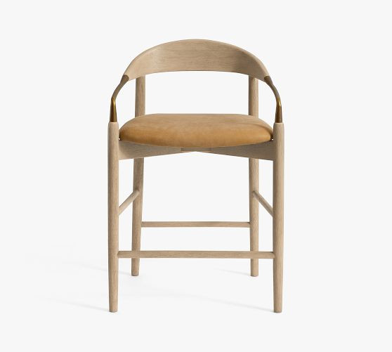 Laguna Leather Metal Stool | Pottery Barn (US)
