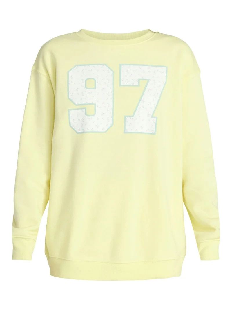 No Boundaries Oversized Graphic Sweatshirt, Midweight, Women's XXS-XXL | Walmart (US)