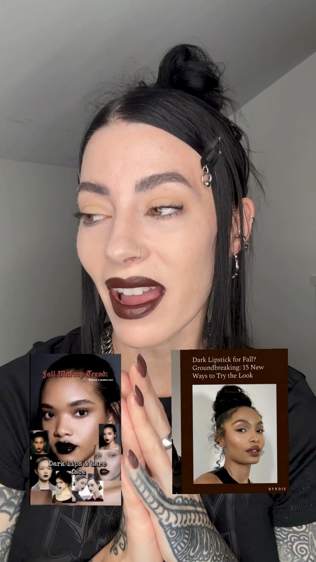 Fall trend bare eyes dark lips 

#LTKBeauty #LTKFindsUnder100 #LTKHalloween