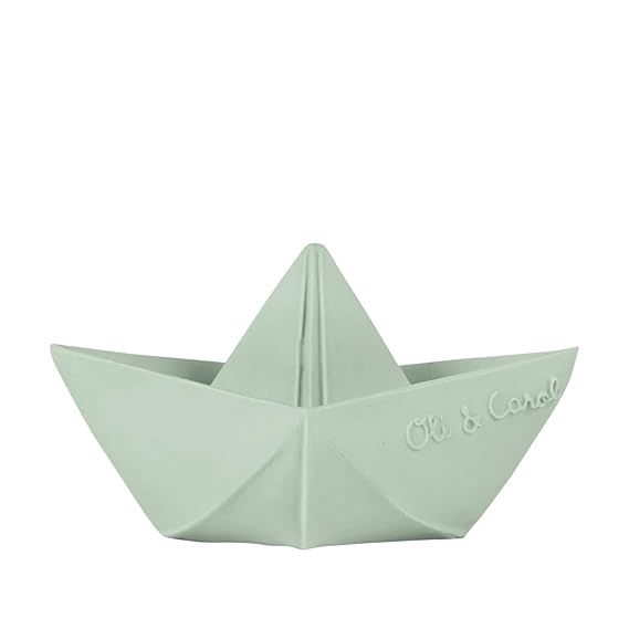 Oli & Carol Origami Boat, Mint Natural Rubber Float, Enhance Imaginative Play | Amazon (US)