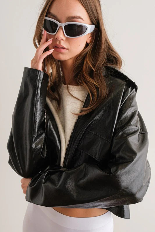 Alina Oversized Leather Jacket | TandyWear