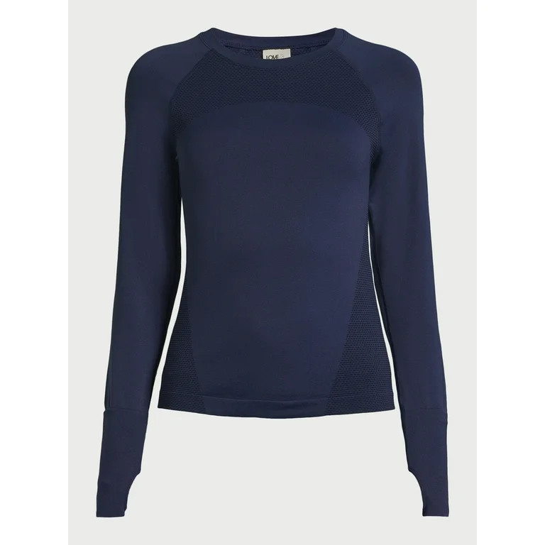 Love & Sports Women’s Seamless Active Top with Long Sleeves, Sizes S-XL | Walmart (US)