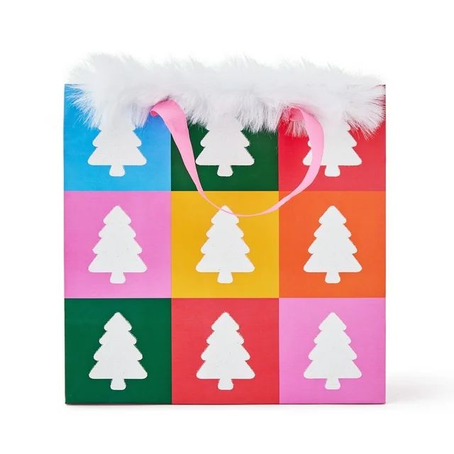 Packed Party "Holiday Block Party"  Medium Gift Bag;; 8" x 4" x 8"; Multi-Color with White Glitte... | Walmart (US)
