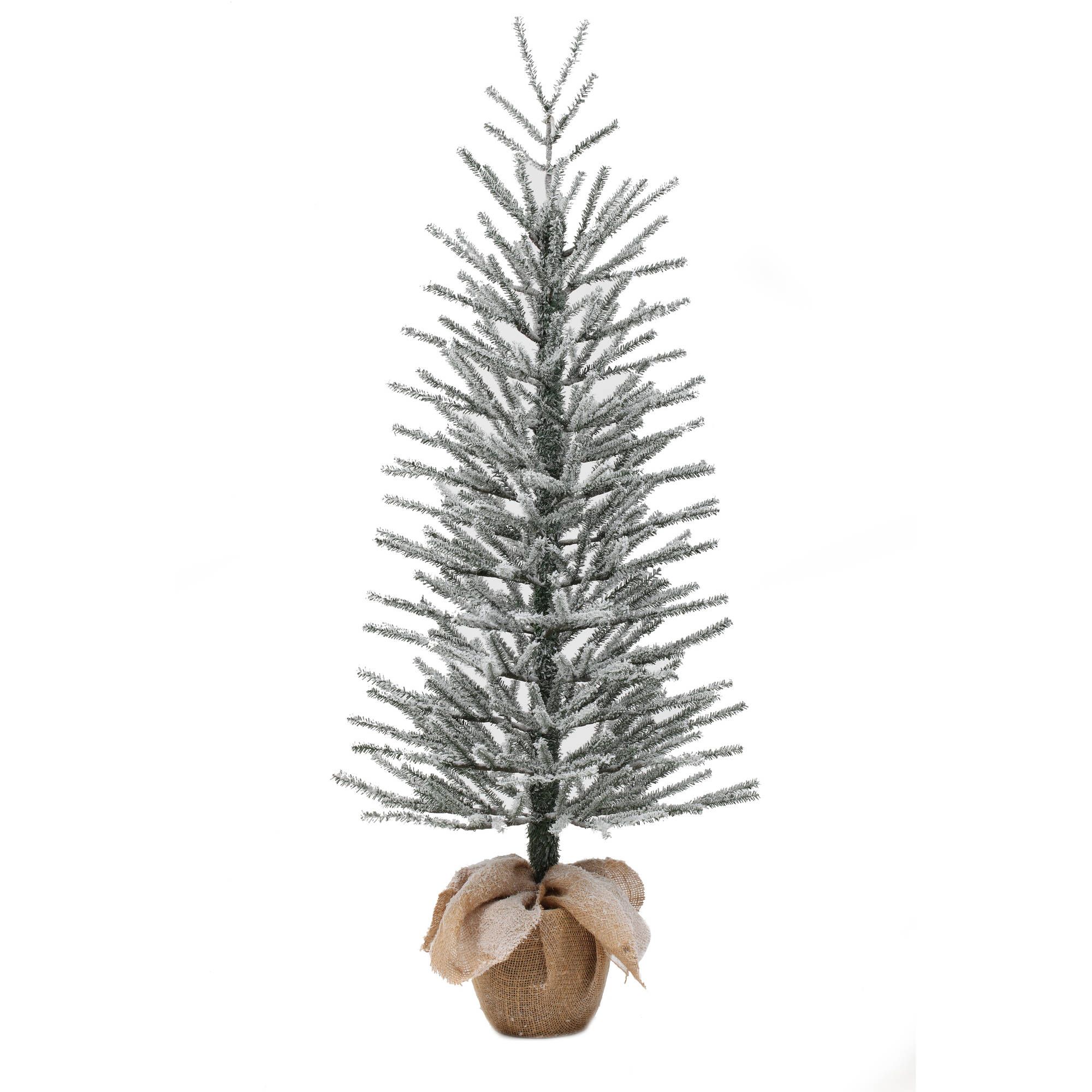 Holiday Time Artificial Christmas Trees Unlit 4' Snow Burlap Artificial Tree | Walmart (US)