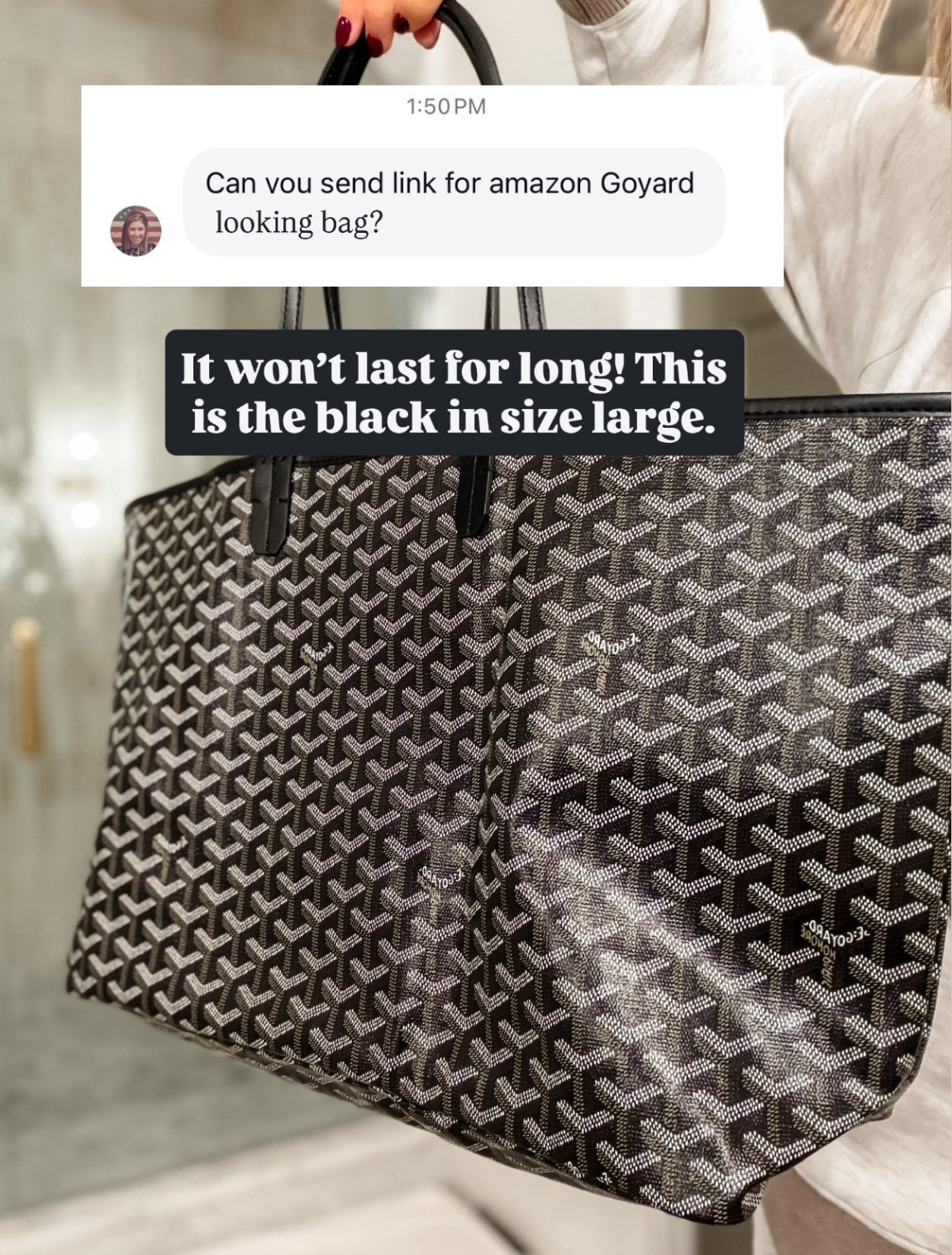 This designer look alike tote bag won’t last long! I have ordered it in several colors - it’s such a good Amazon find!

Loverly Grey, designer lookalike bag, tote bag, everyday bag, Amazon, purse 

#LTKFindsUnder100