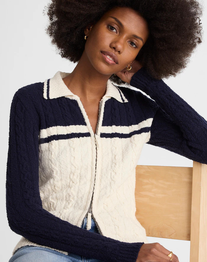 Cable-Knit Zip Cardigan | Madewell