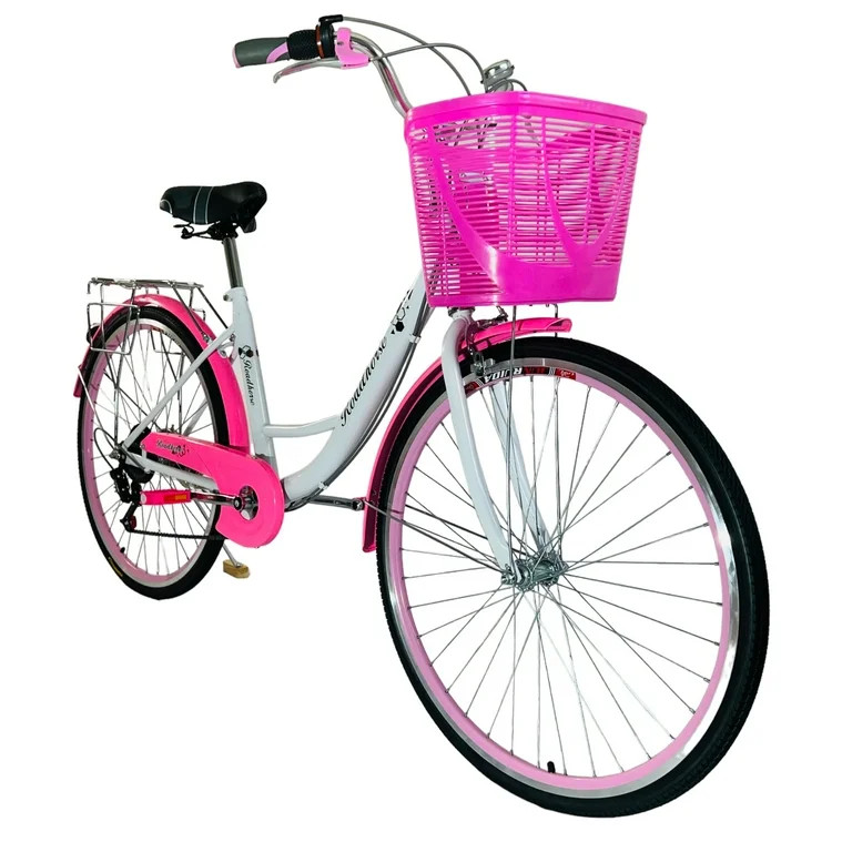 New Trend Women Ladies Bicycle 26 Inches with 7 Speed City Bike, Pink Color | Walmart (US)
