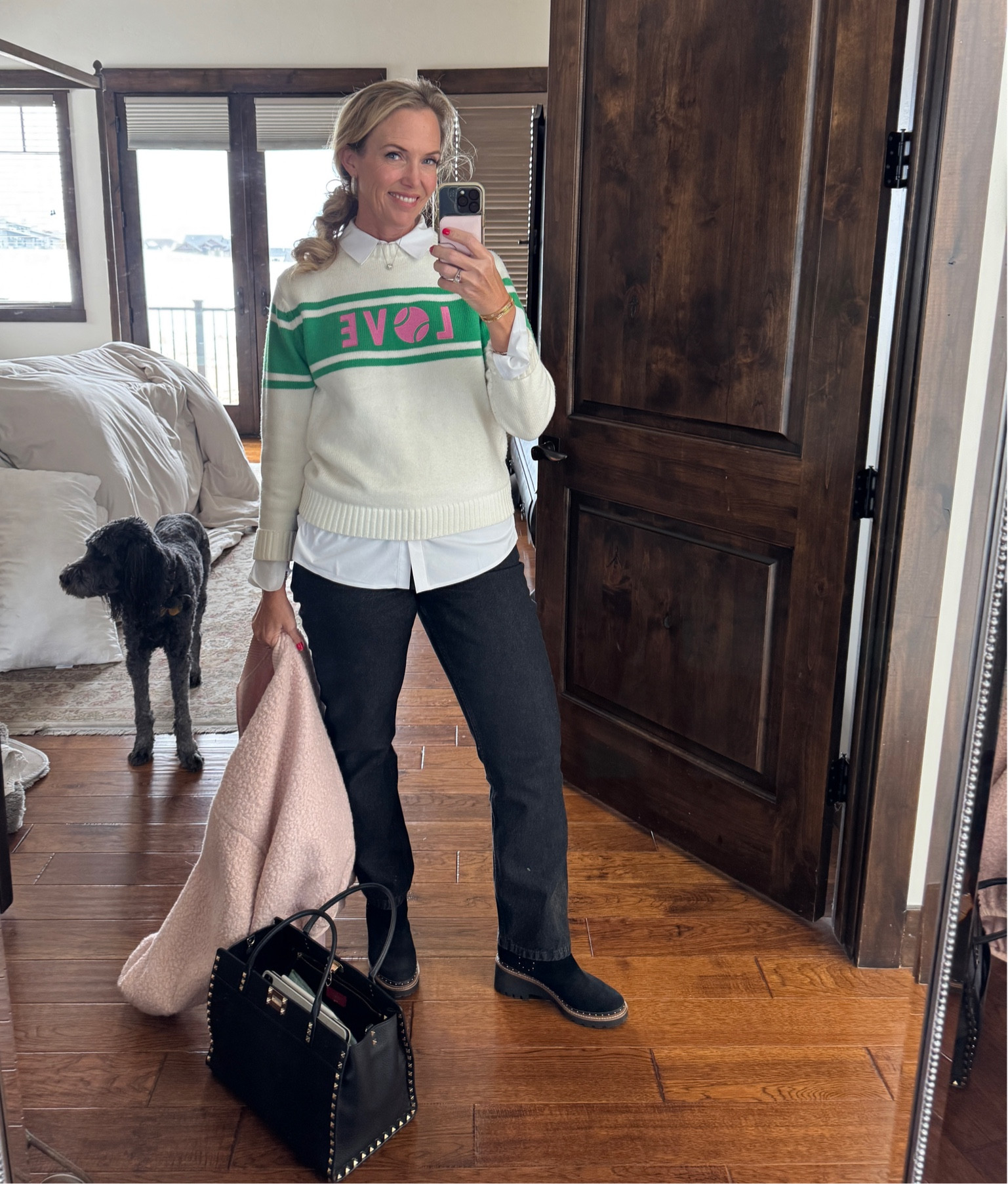 Happy Monday! 
Just doing some house planning. Dressing comfy and warm with a nod to tennis 😜🎾💖


#LTKOver40 #LTKMidsize #LTKActive