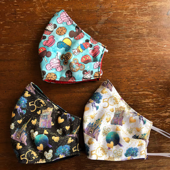 Disney 50th Anniversary Celebration Inspired Fabric Face Mask | Etsy | Etsy (US)