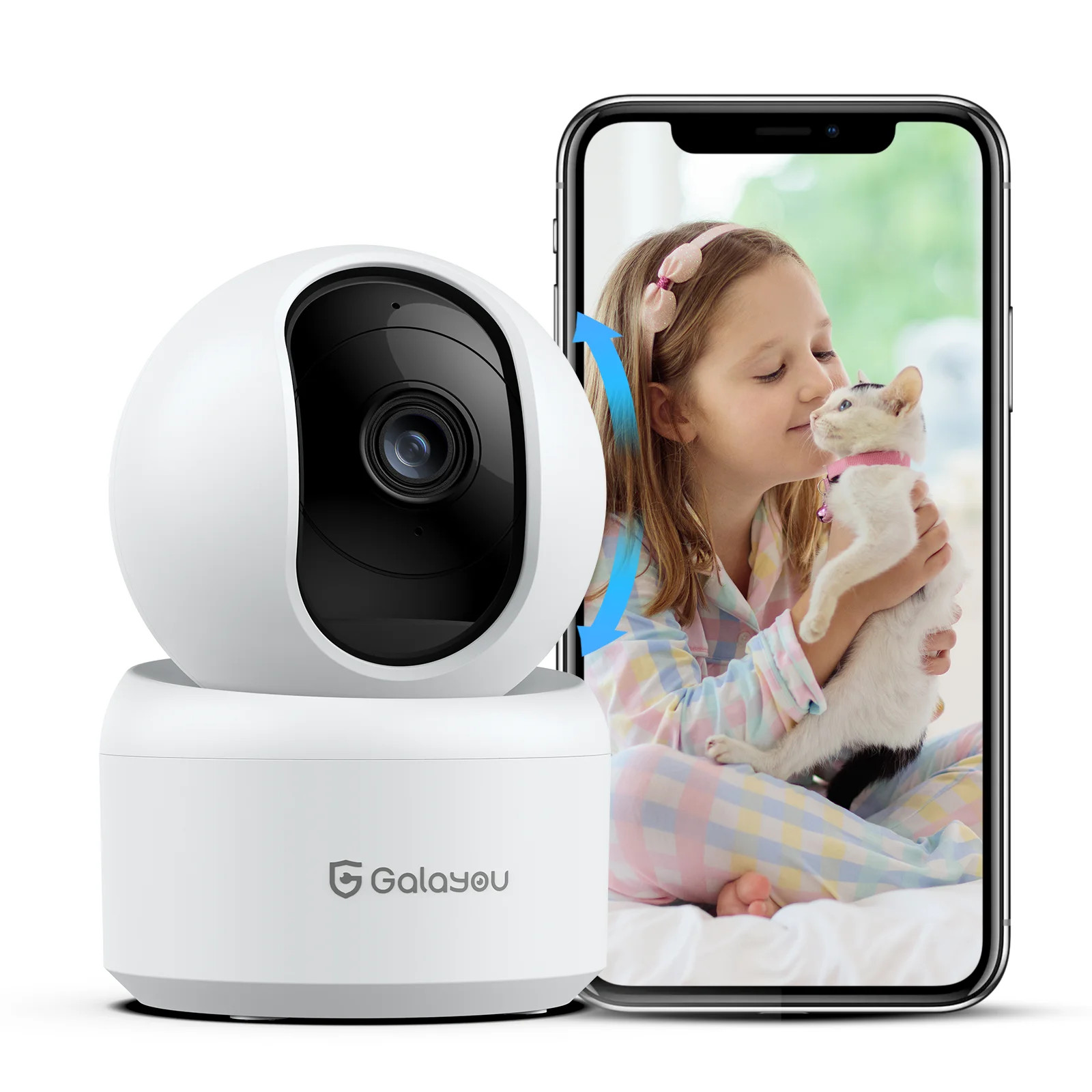 Galayou 2K Indoor Security Camera for Home with Wireless WiFi, Monitor for Baby/Nanny/Pet/Dog, 36... | Walmart (US)