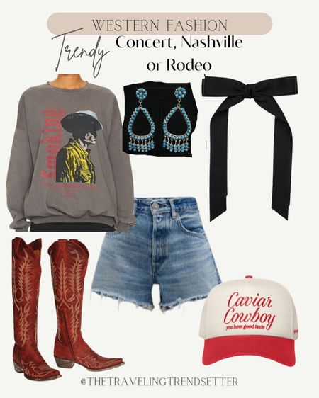Trendy, rodeo fashion, cowboy hat, cowboy, trucker, hat, fringe bag, gold, hoops, booties, boots, cowgirl, cowboy, jeans, shorts, spring outfit, concert outfit, Nashville outfit, radio outfit, trendy country, concert, outfit, music festival, spring outfit, summer outfit, white blouse, travel outfit, western BoHo chic hippie

#LTKstyletip #LTKmidsize #LTKfindsunder50