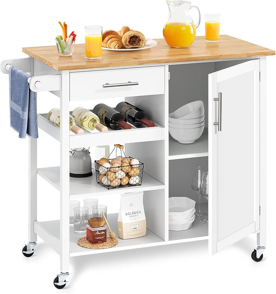 YITAHOME Kitchen Island Cart, 4-Tier 37.8'' Rolling Kitchen Cart with Storage, Serving Utility Tr... | Amazon (US)